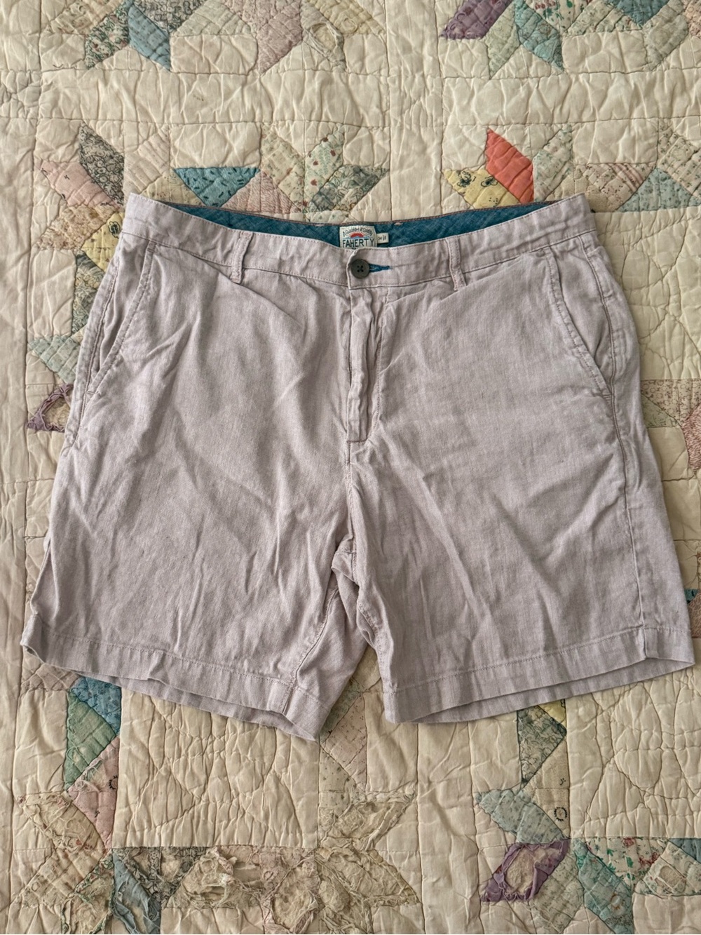 Faherty Brand Movement Flex Linen Short Men’s 34 Chino Linen Cotton